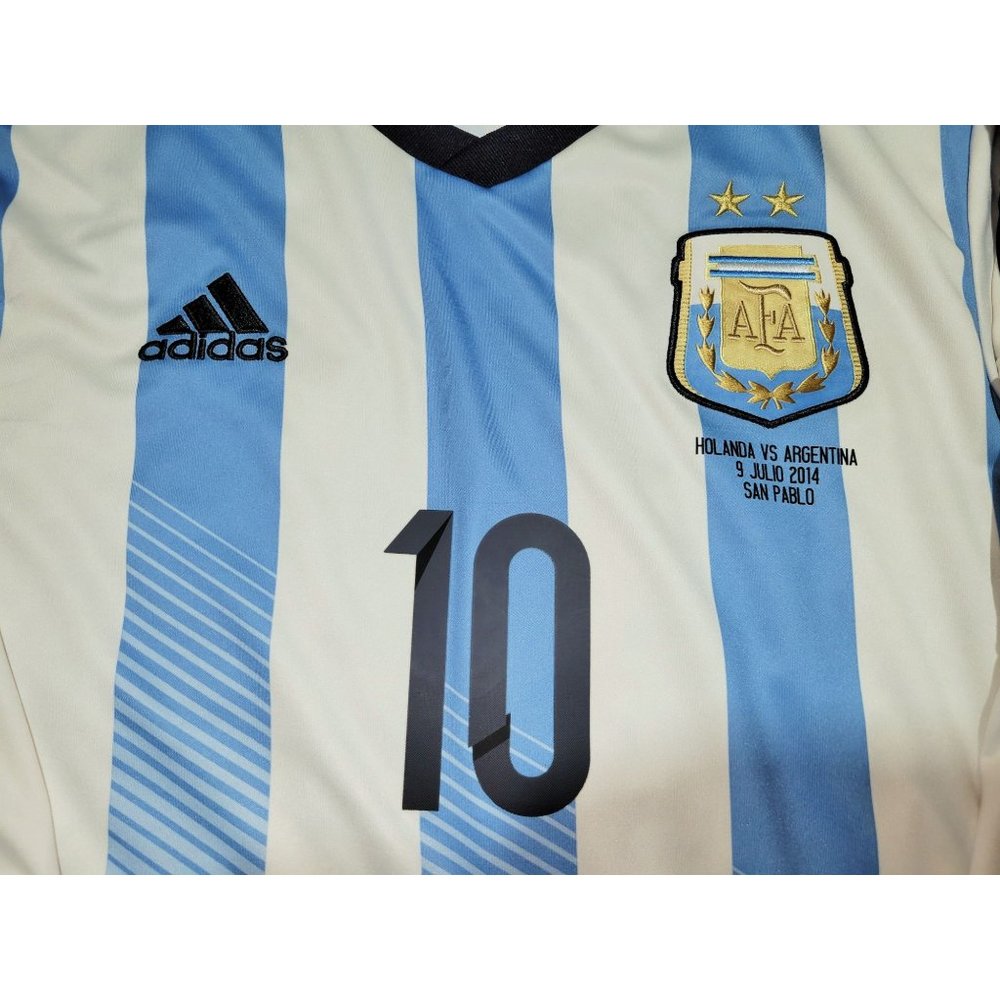 Messi Argentina 2014 WORLD CUP SEMIFINAL Long Sleeve Soccer Jersey Shirt M - Picture 3 of 10